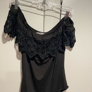 Charlotte Russe off the shoulder ruffle body suit